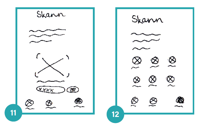 Paper wireframes 11 to 12